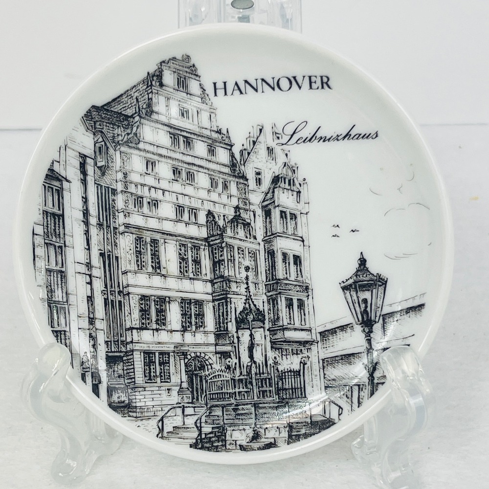 Royal Porzellan Bavaria KPM Hannover Leibnizhaus Germany Souvenir Plate 4"